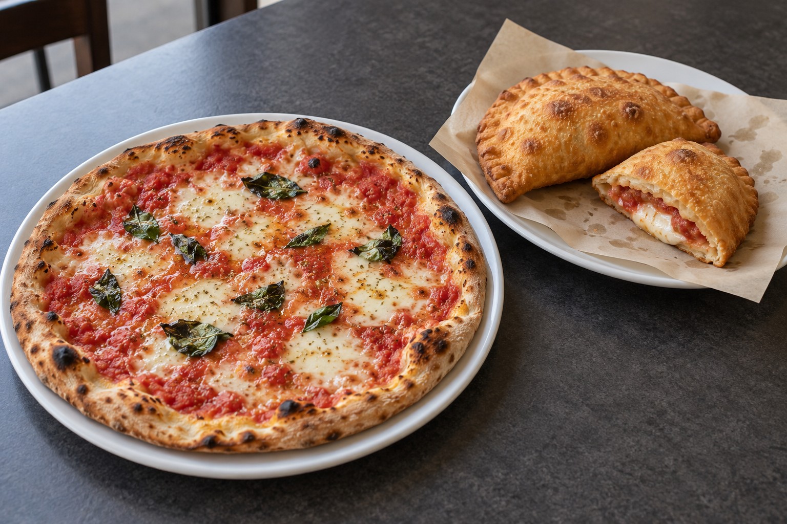 Immagine illustrativa di pizza margherita e panzerotti